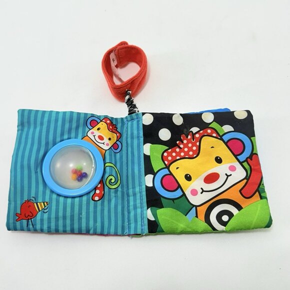 Sassy Baby Book Cloth Picture Sound Toy Learning Developmental Infant Animal Zoo - Picture 1 of 12